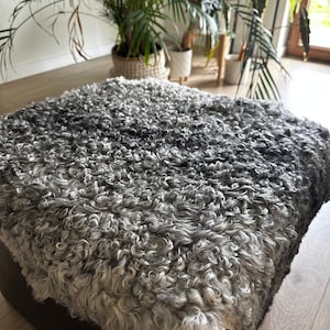 Genuine Sheepskin Rug Curly Fur throw Sheepskin bedcover Grey Sheepskin Sheepskin bedspread Sheepskin chair cover Gotland Sheepskin