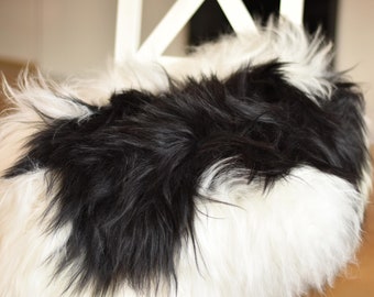 Sheepskin Rug, Black and White Sheepskin Rug, Sheepskin bedcover, Icelandic Sheepskin Rug, Area Rugs Carpet, Outdoor. Sale Black Friday