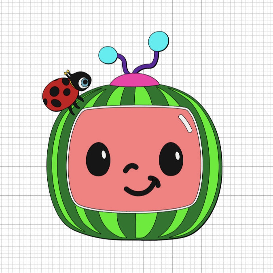 Cocomelon With Ladybug SVG and DXF | Etsy