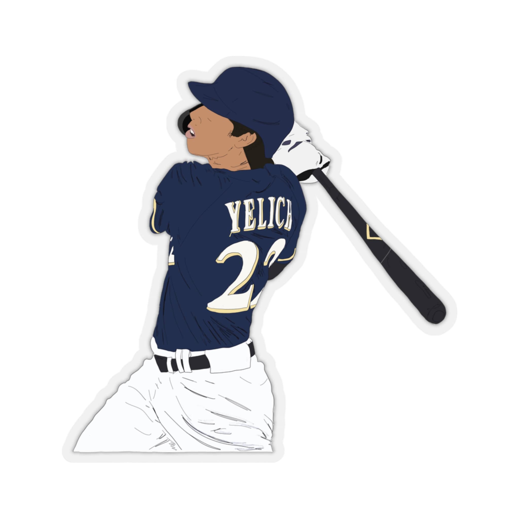 Christian Yelich Drawing Kiss-cut Stickers 