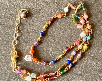 Colliers de perles colorés pour femme, collier ras de cou délicat en pierres précieuses avec coeur, jolis bijoux d'été en or, cadeaux de fête des mères belle-fille