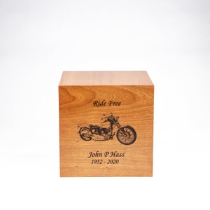 Simple Urn - Cherry With Motorcycle