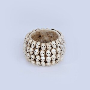 Small Ivory Skull Flower Pot