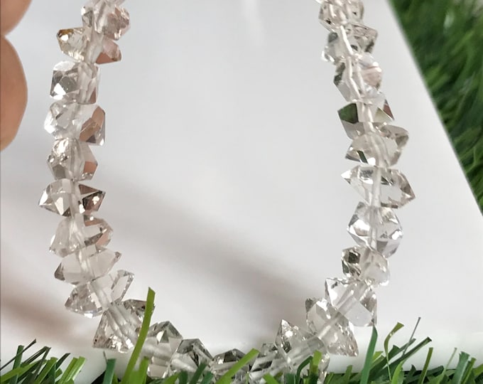 32 pcs Drilled Smokey Herkimer Diamond Crystals, 8 mm  High quality Herkimer diamond crystals