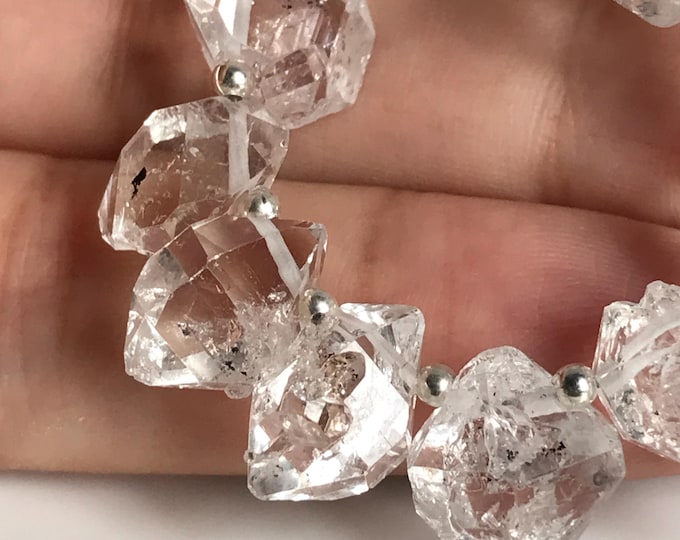 16 pcs Top Drilled  13 mm Herkimer Diamonds, Herkimer diamond gemstone crystal beads