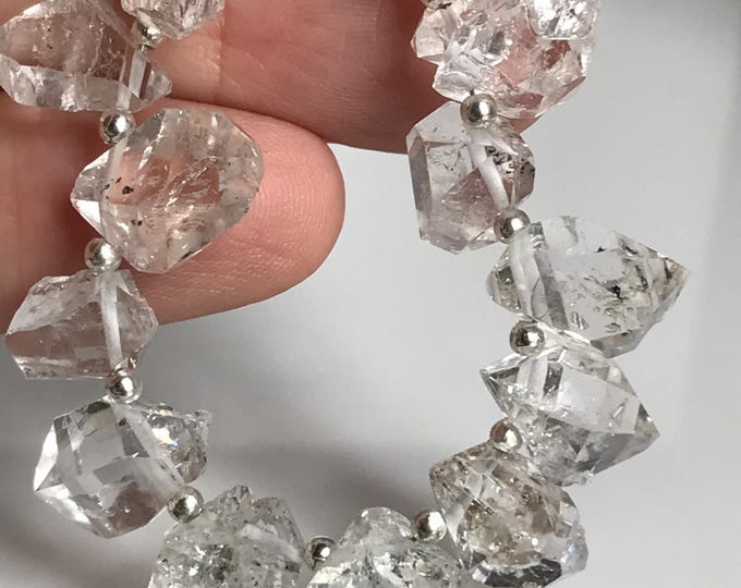 16 pcs Top Drilled  13 mm Herkimer Diamonds, Herkimer diamond gemstone crystal beads