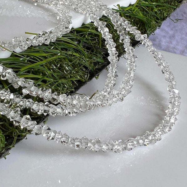 Herkimer diamond strand, High quality drilled herkimer diamond beads strand for jewelry making