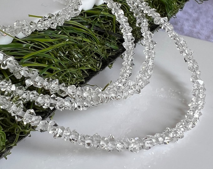 Herkimer diamond strand, High quality drilled herkimer diamond beads strand for jewelry making