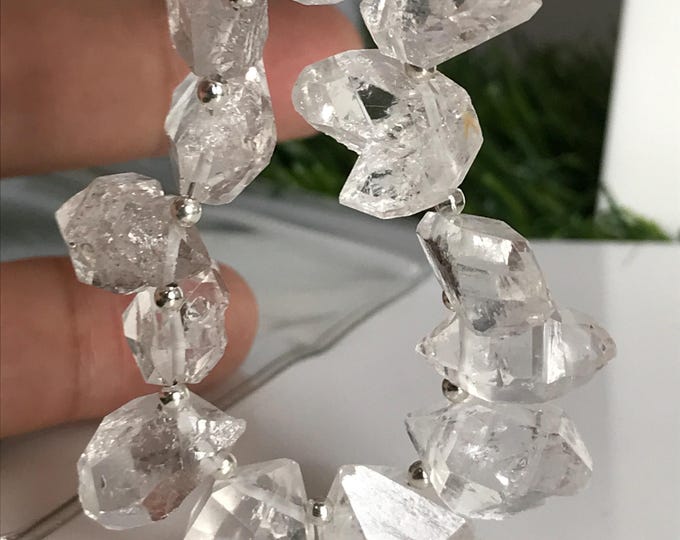 16 pcs Top Drilled 15 mm Herkimer Diamonds, Herkimer diamond gemstone crystal beads