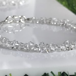 Herkimer Diamond Bracelet – Natural Herkimer Gemstone Quartz Crystal Jewelry