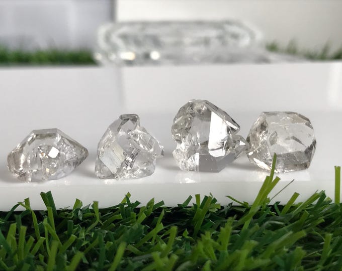 4 pcs 15mm Herkimer Diamond crystals, Natural herkimer diamonds