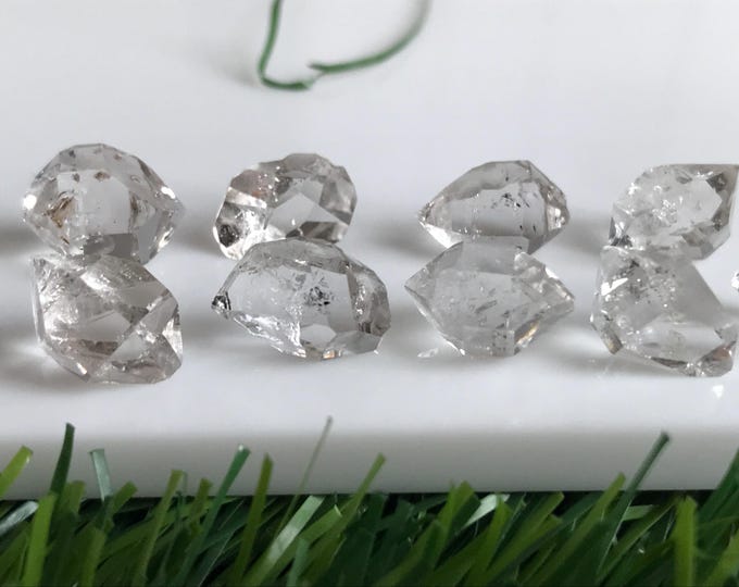 9 pcs 11mm Herkimer Diamond crystals, Natural herkimer diamonds