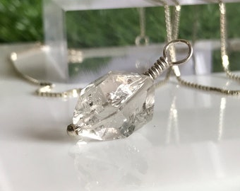 Herkimer diamond pendant, Natural herkimer diamond crystal pendant