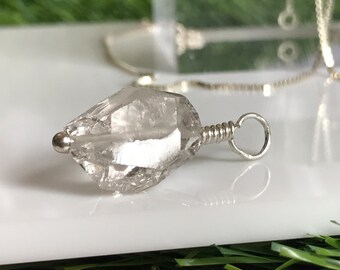 Herkimer diamond pendant, Natural herkimer diamond crystal pendant