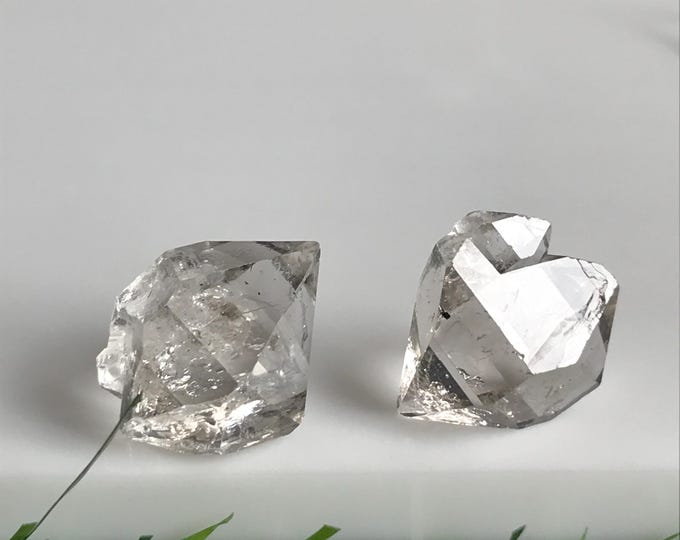 2 pcs 15mm Herkimer Diamond crystals, Natural herkimer diamonds