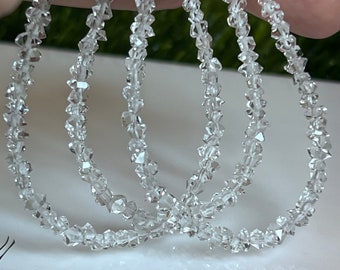 Herkimer diamond beads strand, High quality drilled herkimer diamond crystals
