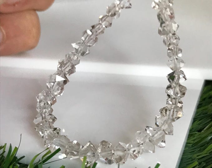 32 pcs Drilled Smokey Herkimer Diamond Crystals, 7 mm  High quality Herkimer diamond crystals