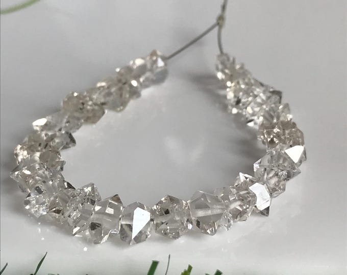 32 pcs Drilled Smokey Herkimer Diamond Crystals, 8 mm  High quality Herkimer diamond crystals