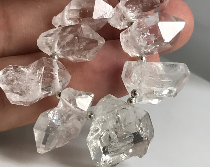 8 pcs Top Drilled 20 mm Herkimer Diamonds, Herkimer diamond gemstone crystal beads