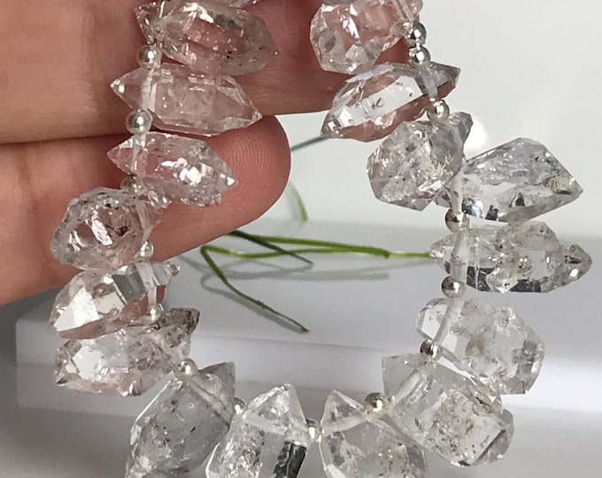 21 pcs Top Drilled 16 mm Herkimer Diamonds, Herkimer diamond gemstone crystal beads