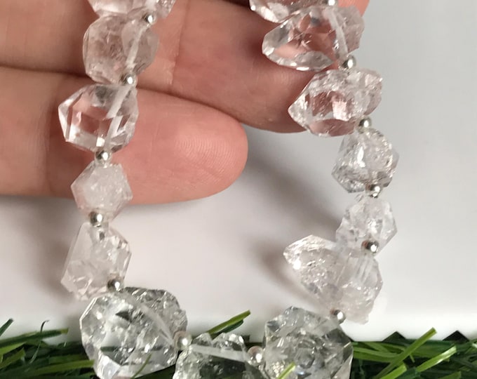 18pcs Top Drilled 13 mm Herkimer Diamonds, Herkimer diamond gemstone crystal beads