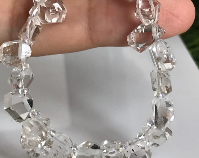 32 pcs Top Drilled Herkimer Diamond, 9mm light smokey  High quality Herkimer diamond crystals