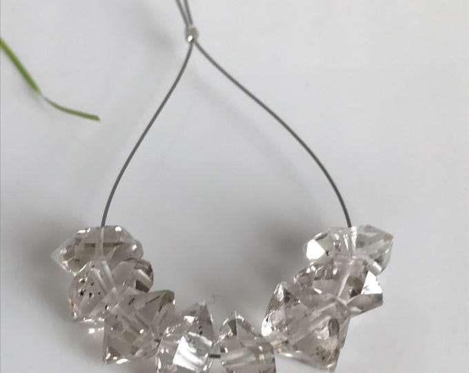 8 pcs 11mm Drilled Smokey Herkimer Diamond Crystals