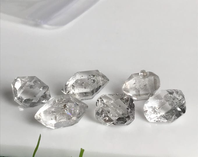 6 pcs 13mm to 16mm Herkimer Diamond crystals, Natural herkimer diamonds