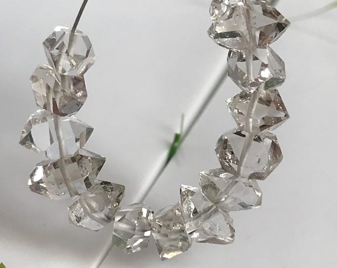 13 pcs 10mm Drilled Smokey Herkimer Diamond Crystals