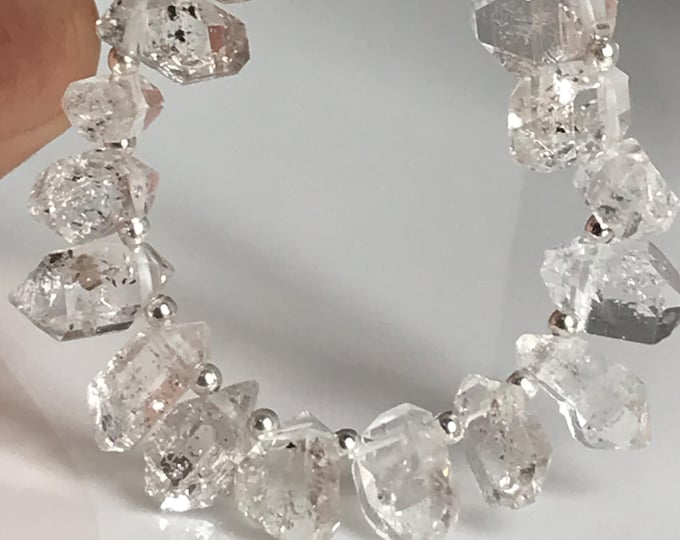 29 pcs Top Drilled 12 mm Herkimer Diamonds, Herkimer diamond gemstone crystal beads