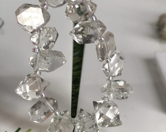 16 pcs Top Drilled Herkimer Diamond, 12 mm High quality Herkimer diamond crystals