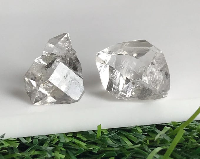 2 pcs 15mm Herkimer Diamond crystals, Natural herkimer diamonds