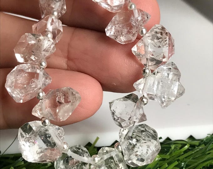 16 pcs Top Drilled  13 mm Herkimer Diamonds, Herkimer diamond gemstone crystal beads
