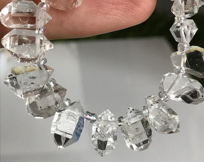 28 pcs Top Drilled Herkimer Diamond, 11 mm  High quality Herkimer diamond crystals