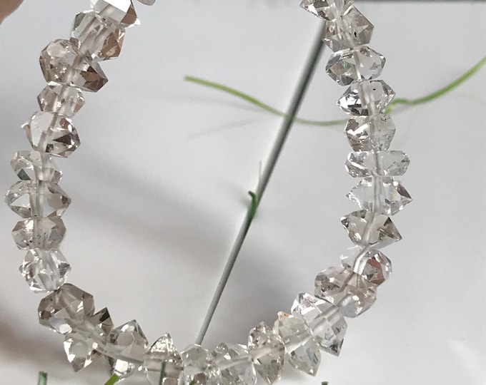 32 pcs Drilled Smokey Herkimer Diamond Crystals, 8 mm  High quality Herkimer diamond crystals