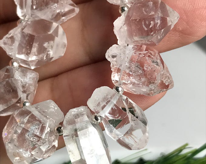 12 pcs Top Drilled 17 mm Herkimer Diamonds, Herkimer diamond gemstone crystal beads