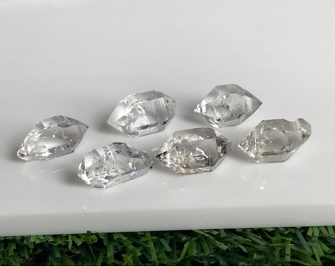 6 pcs 14mm Herkimer Diamond crystals, Natural herkimer diamonds