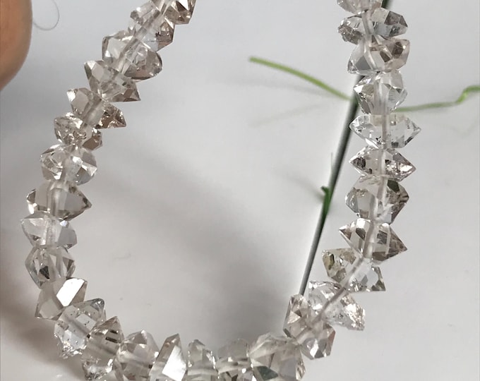 32 pcs Drilled Smokey Herkimer Diamond Crystals, 8 mm  High quality Herkimer diamond crystals