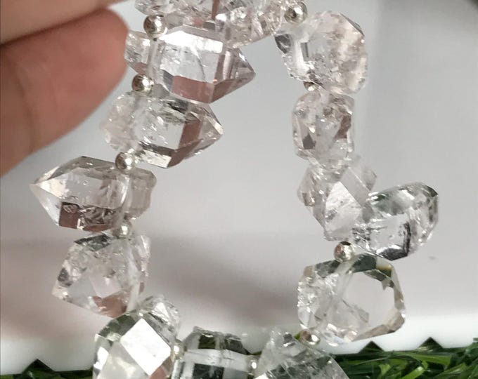 17 pcs Top Drilled  14 mm Herkimer Diamonds, Herkimer diamond gemstone crystal beads