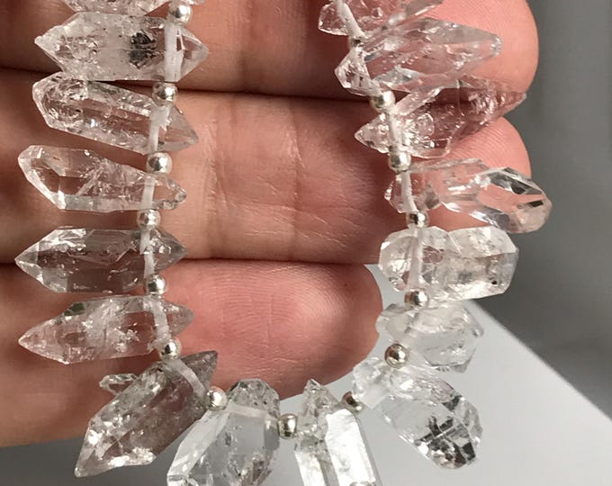 19 pcs Top Drilled 17 mm Herkimer Diamonds, Herkimer diamond gemstone crystal beads