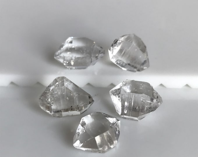 5 pcs 14mm to 16mm Herkimer Diamond crystals, Natural herkimer diamonds