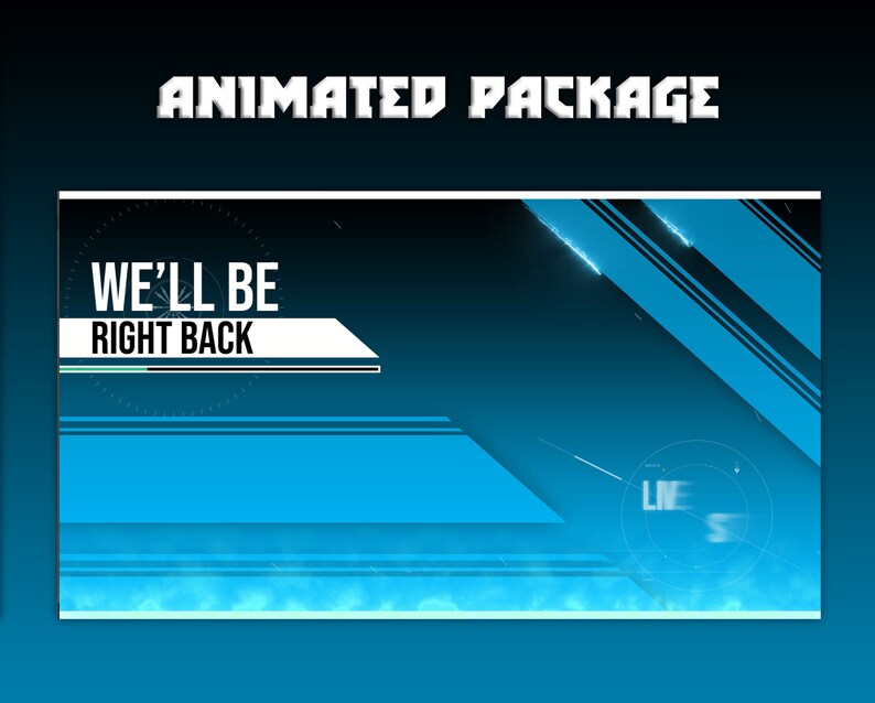 Twitch Overlays Animated Package, Ready to Use blue Smoke Green Simple ...