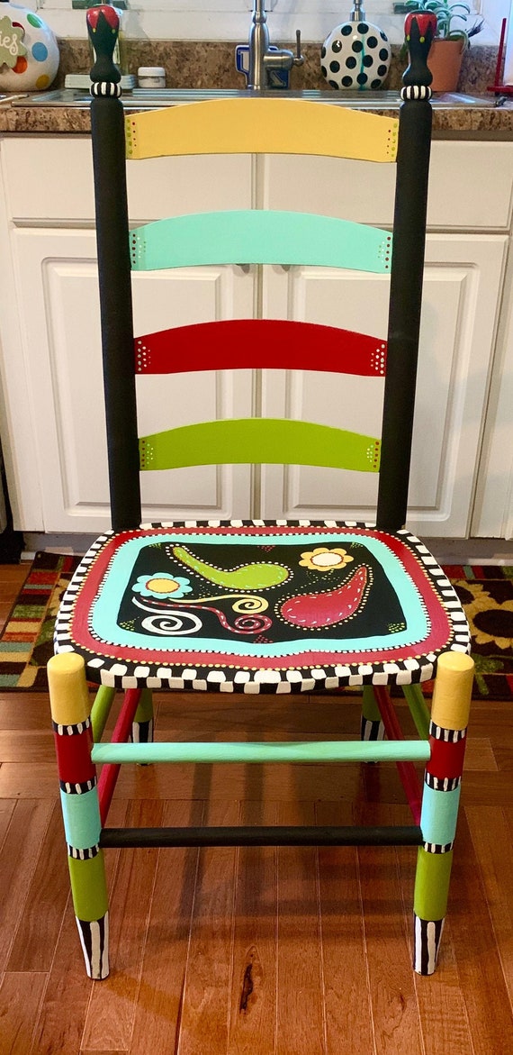 Hand Painted Wood Personalized Whimsical Furniture Chairs Tables