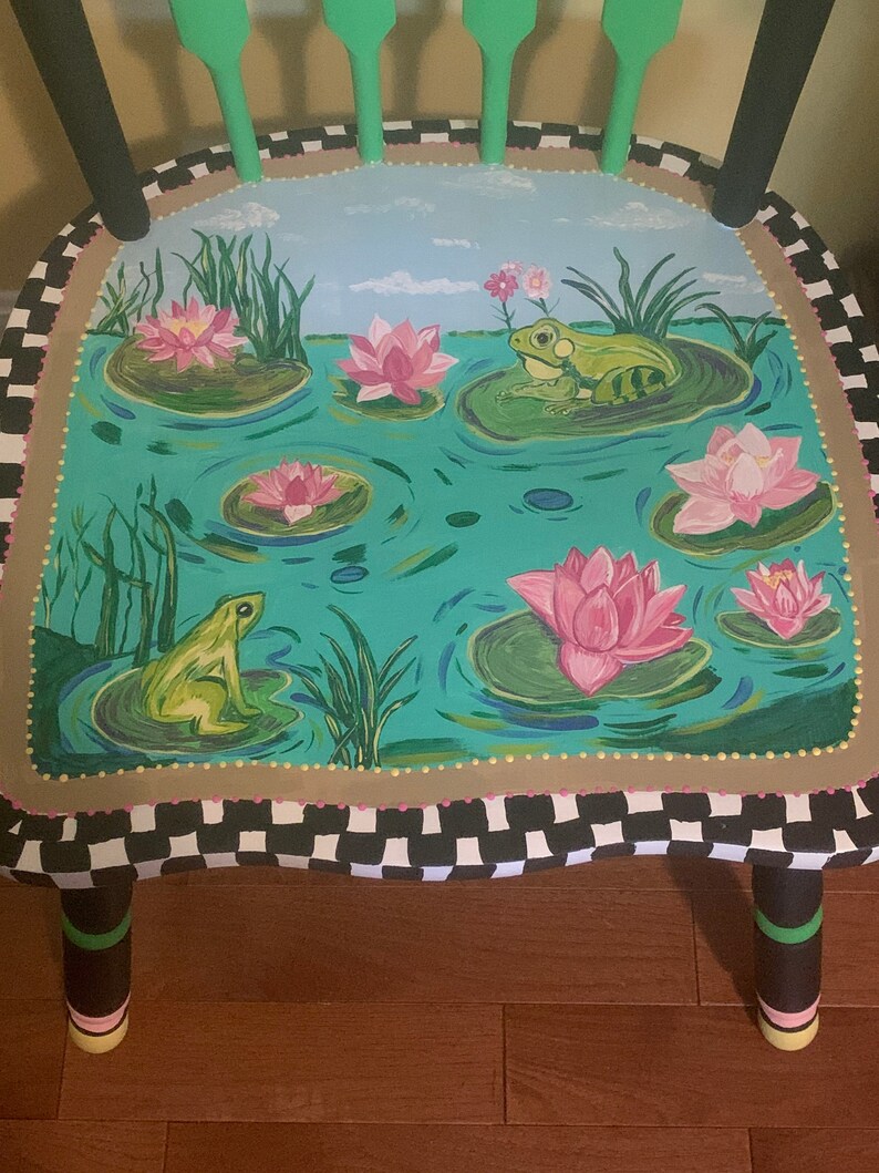 Frog and Lily Pad Whimsically Hand Painted Hand Crafted Solid Etsy