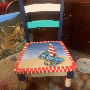 Whimsical handpainted custom chairs image 9