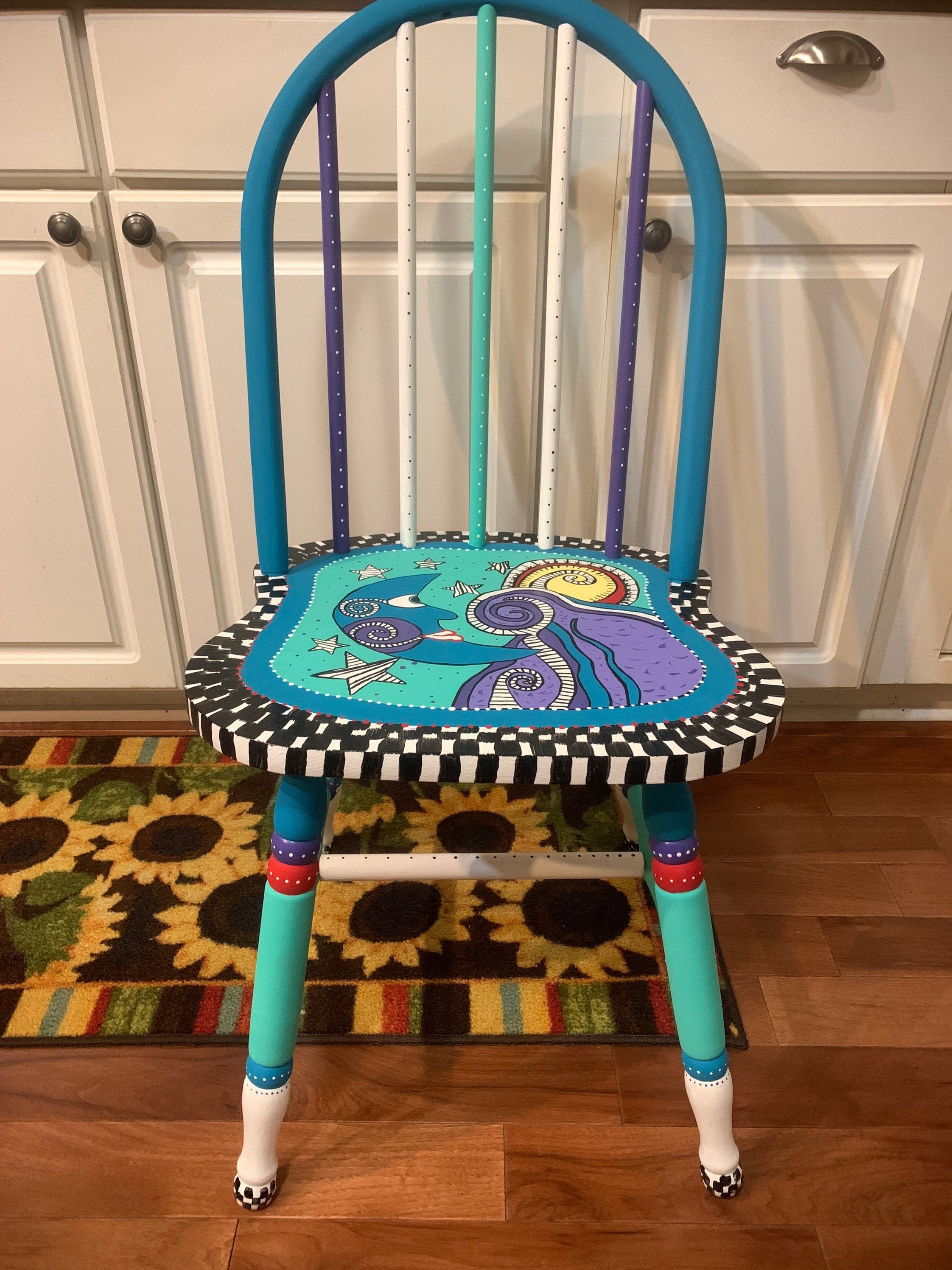 Hand painted wooden chairs hotsell