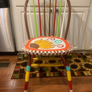 Whimsical handpainted custom chairs image 4