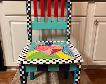 Whimsical Hand Painted Happy Chairs - Custom Colors and Theme