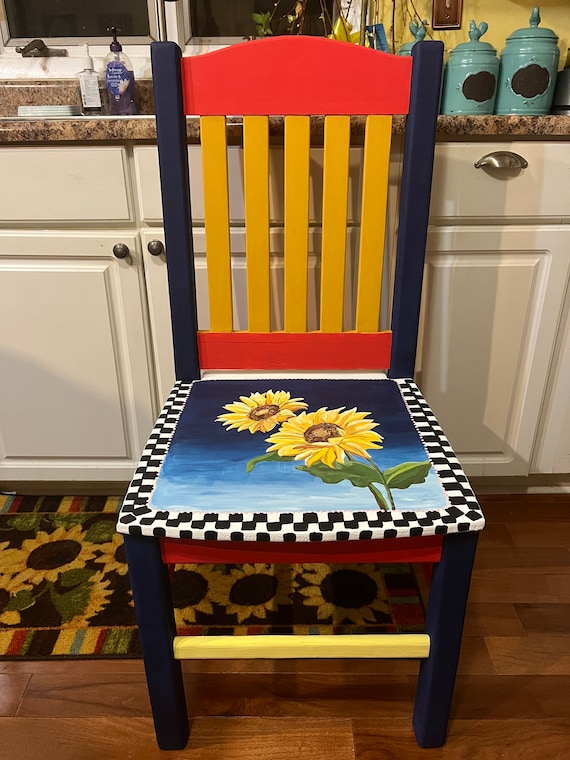 Hand painted cheap wooden chairs