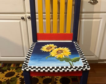 Dining Chair Sets- Hand painted Whimsical Custom Made to Order, Unique, Dining Chairs
